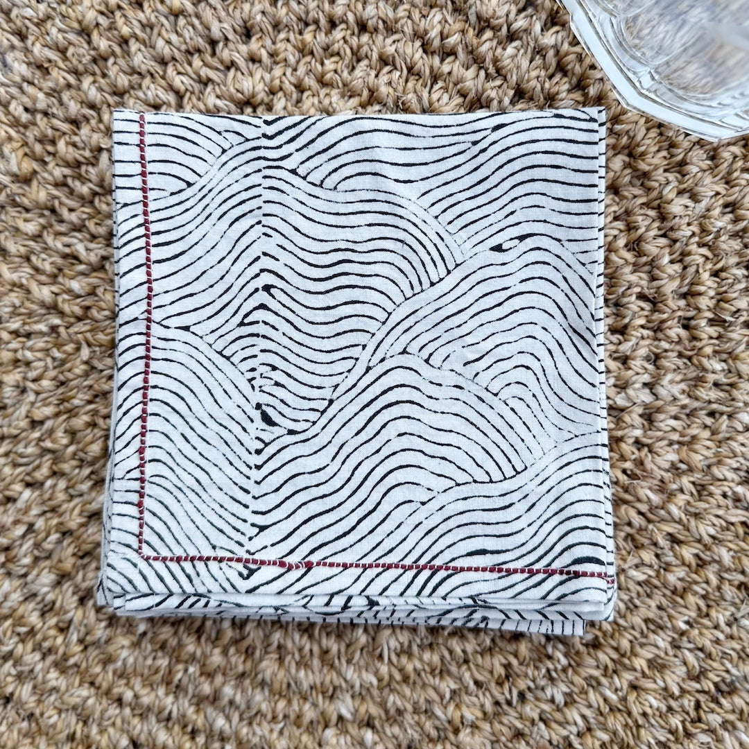 TerraKlay cocktail napkins printed using natural dyes sold in a set of 4