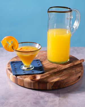 Amber Rim Glass Pitcher