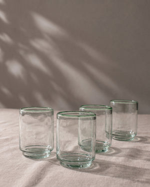 Medium Stacking Drinking Glasses-Recycled Glass, Set of 4
