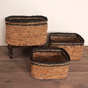 Rectangle baskets made in natural fiber by TerraKlay