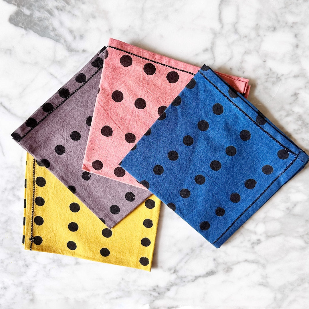 set of 4 brightly colored cocktail napkins by TerraKlay