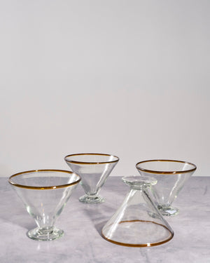 Margarita Glasses - Hand-Blown Recycled Glass, Set of 4