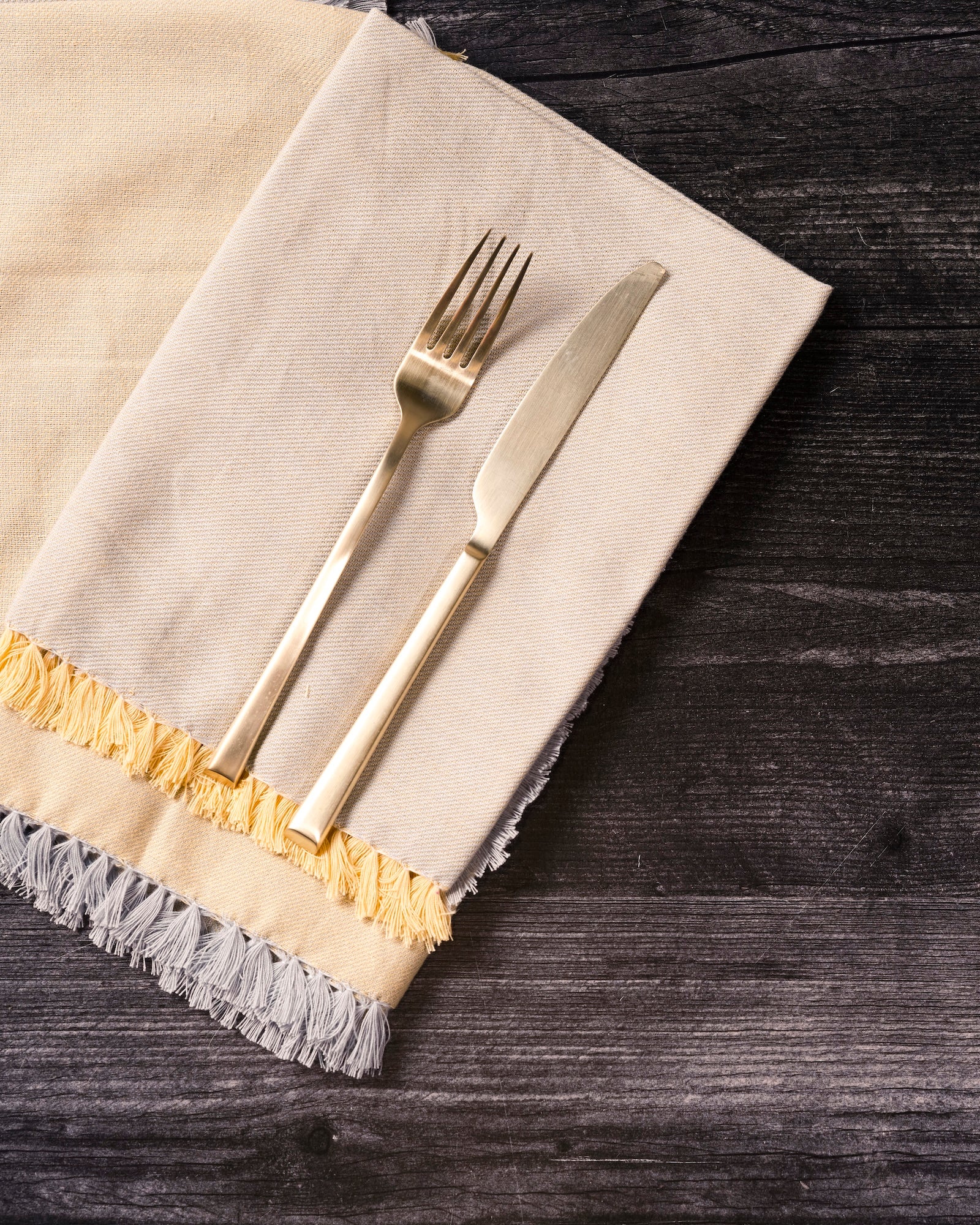 Double-Sided Fringe Cotton Napkins