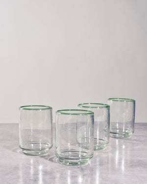 Medium Stacking Drinking Glasses-Recycled Glass, Set of 4