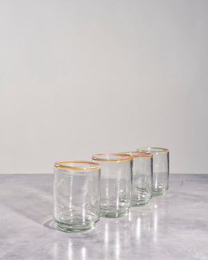 Medium Stacking Drinking Glasses-Recycled Glass, Set of 4