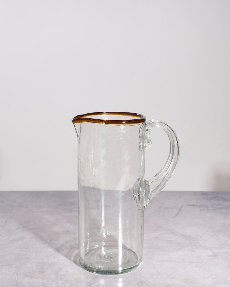 Amber Rim Glass Pitcher