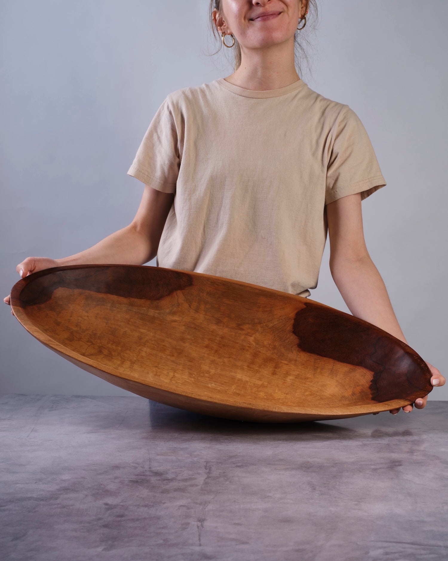 XXL 28 inch Oval Wood Bowl