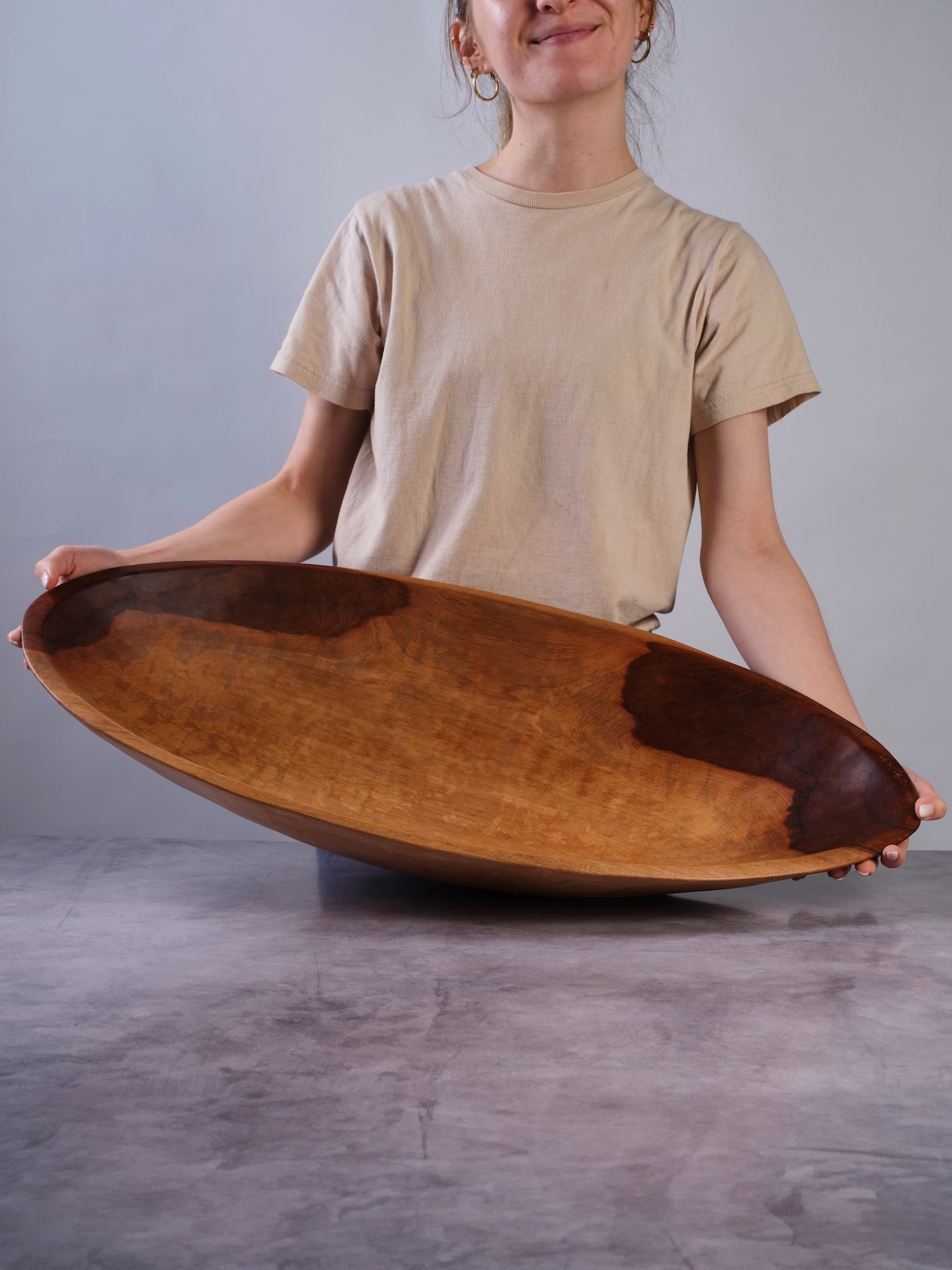 XXL 28 inch Oval Wood Bowl