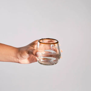 Amber Rim Roly Wine Glass
