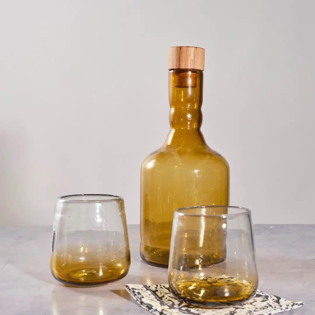 Amber Ombre Drinking Glass, Set of 4