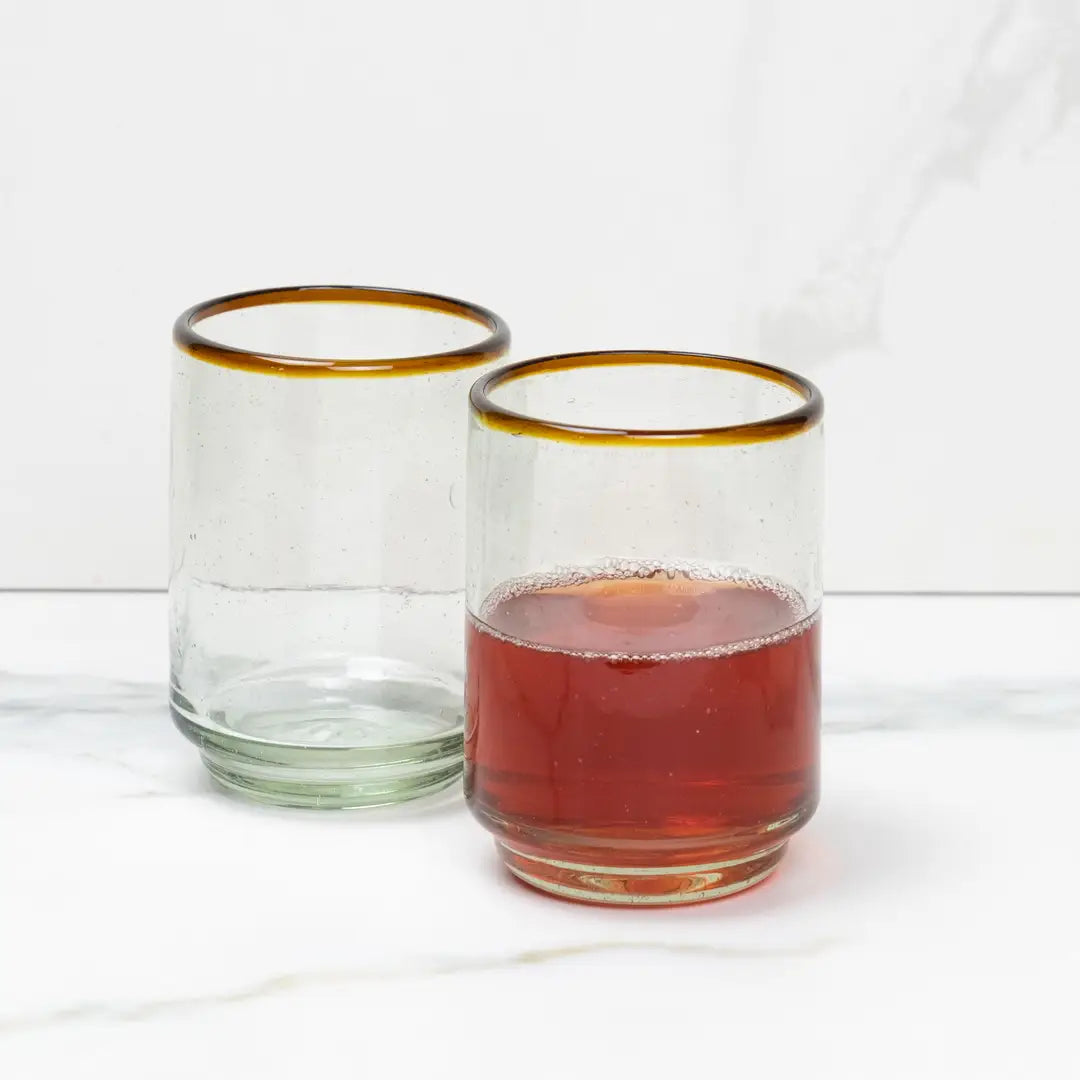 Medium Amber Rim Stacking Glass
