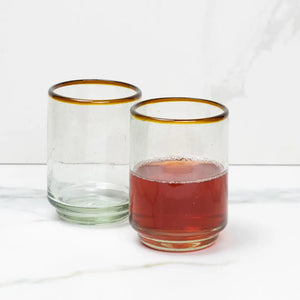 Medium Amber Rim Stacking Glass