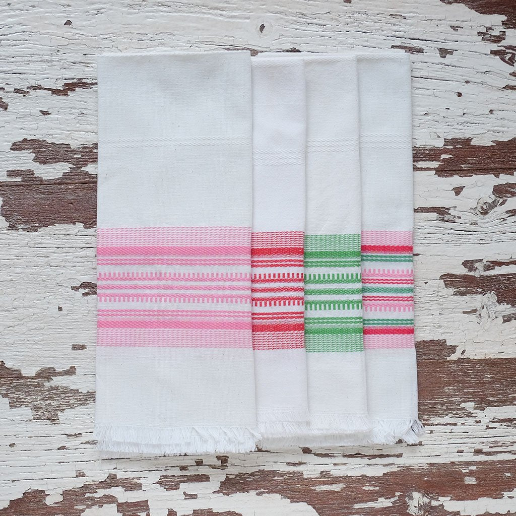 Pink Antigua Kitchen Towels - Set of 2