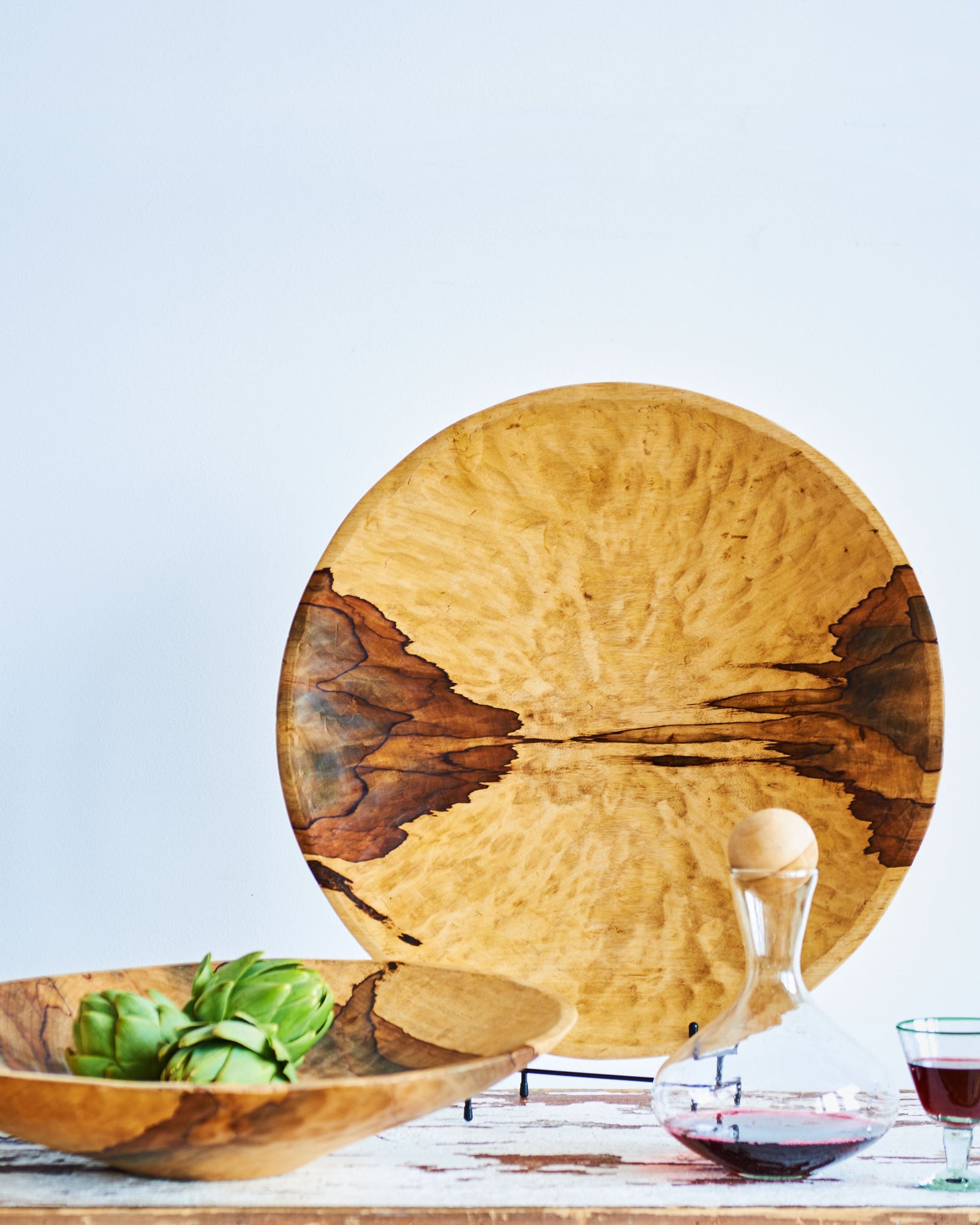 XXL 24 inch Shallow Wood Bowl