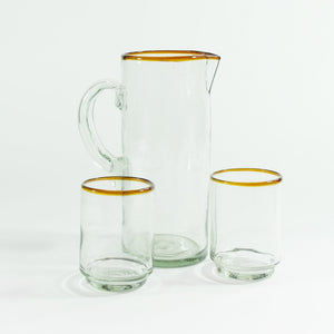 Amber Rim Glass Pitcher