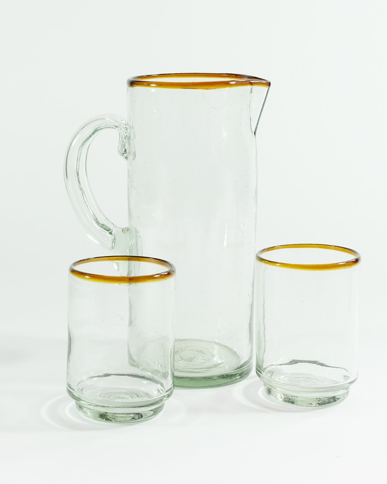 Amber Rim Glass Pitcher