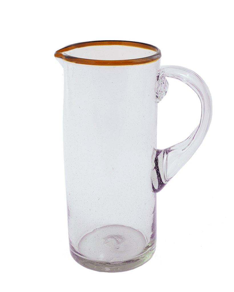 Amber Rim Glass Pitcher