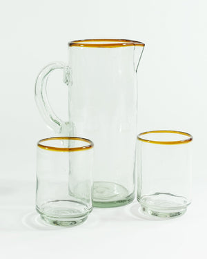 Amber Rim Glass Pitcher