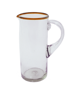 Amber Rim Glass Pitcher