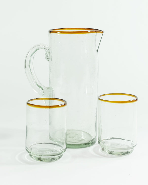 Amber Rim Glass Pitcher | TerraKlay