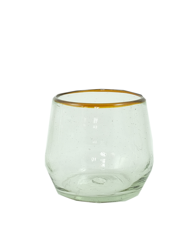 Amber Rim Roly Wine Glass