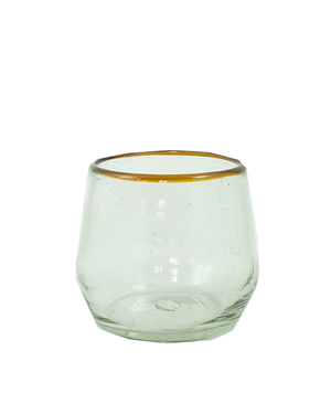 Amber Rim Roly Wine Glass