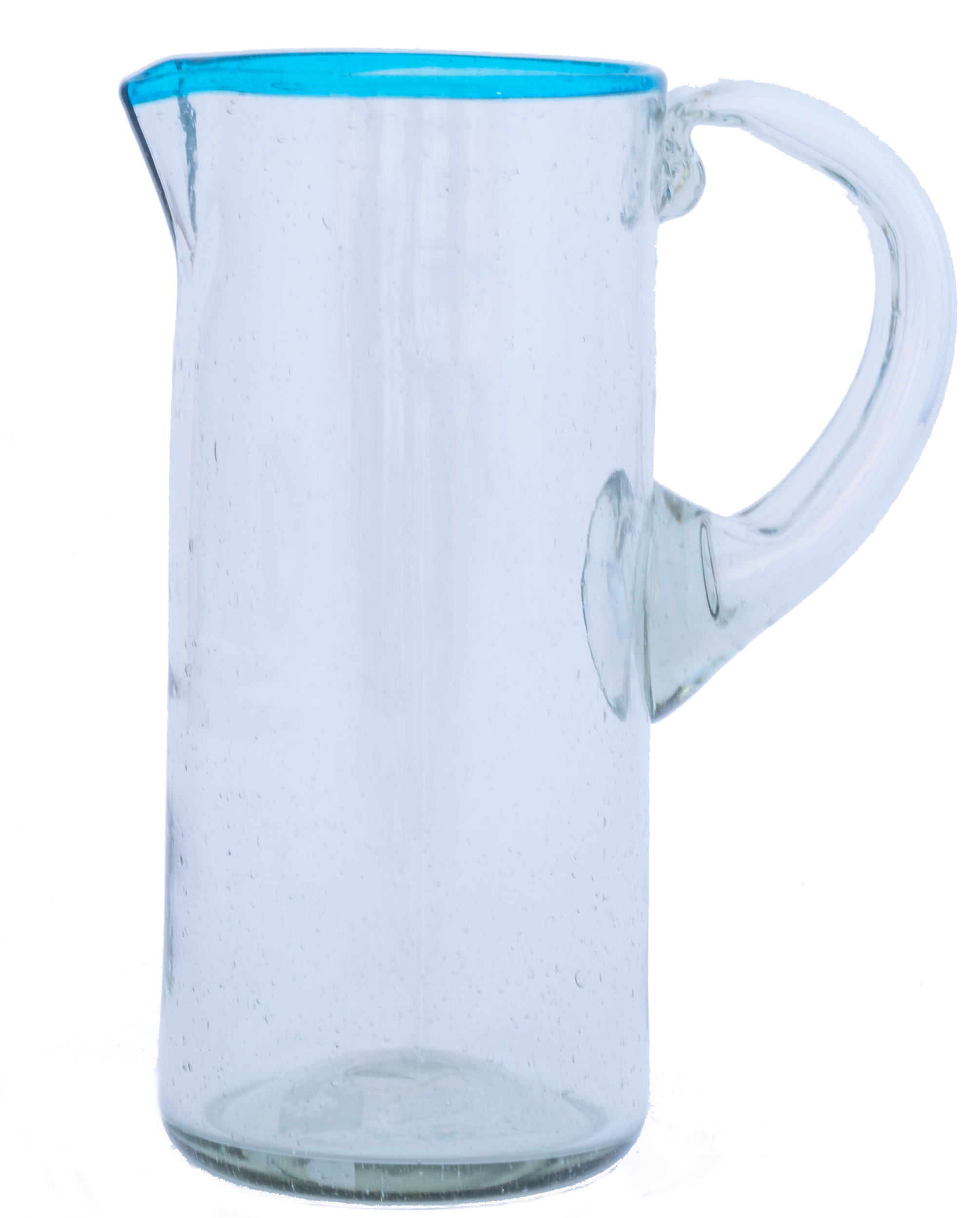 Aqua Rim Glass Pitcher