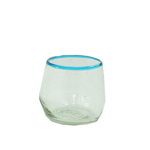 Aqua Rim Roly Wine Glass