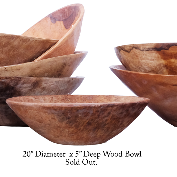 20 inch Hand Carved Wood Bowl | TerraKlay 20 inch Hand Carved Wood Bowl | TerraKlay