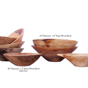 Hand Carved DEEP Wood Bowl - 20 inch