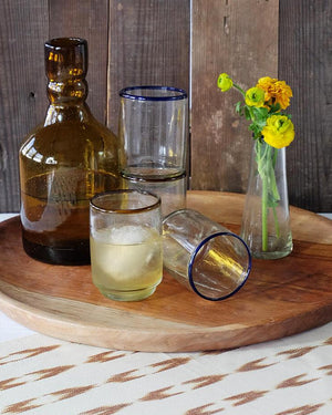 Medium Amber Rim Stacking Glass