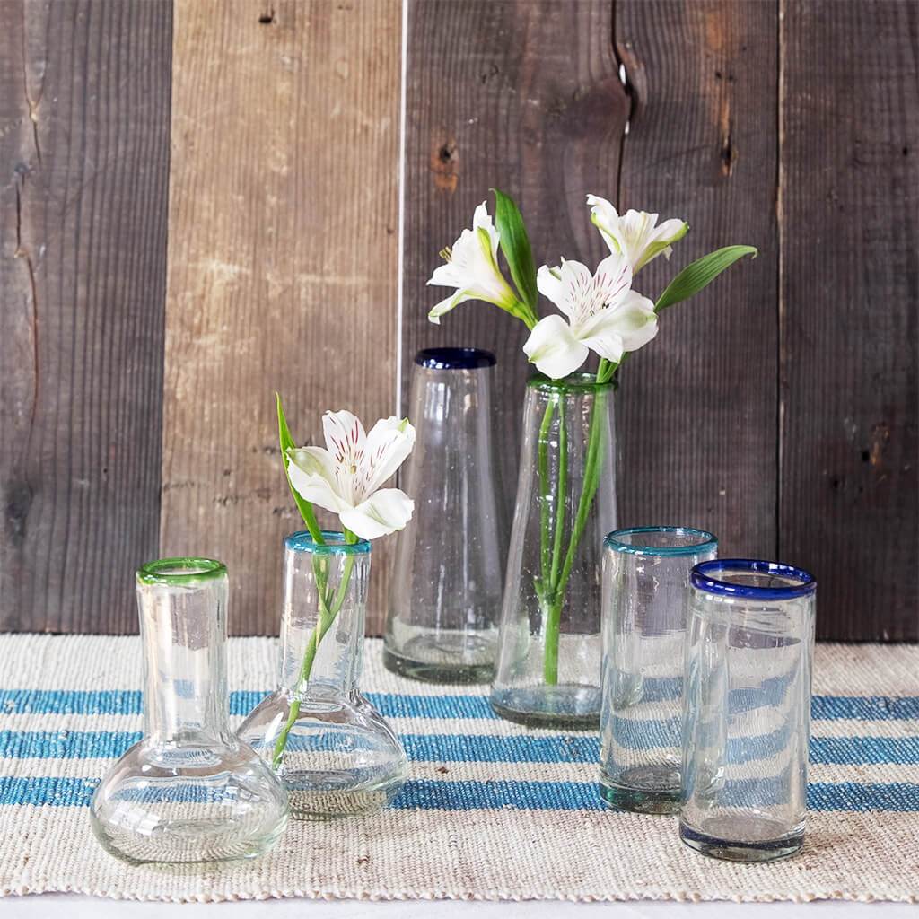 Blue Rim Cordial Glass