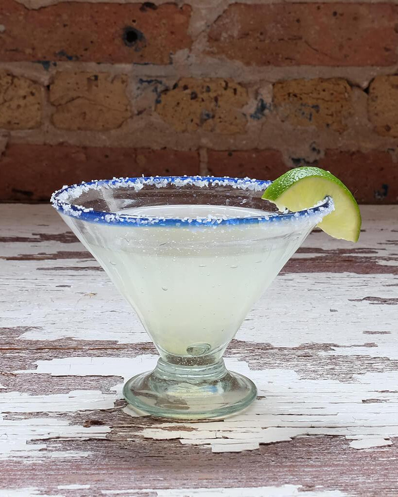 Blue Rim Margarita Glass