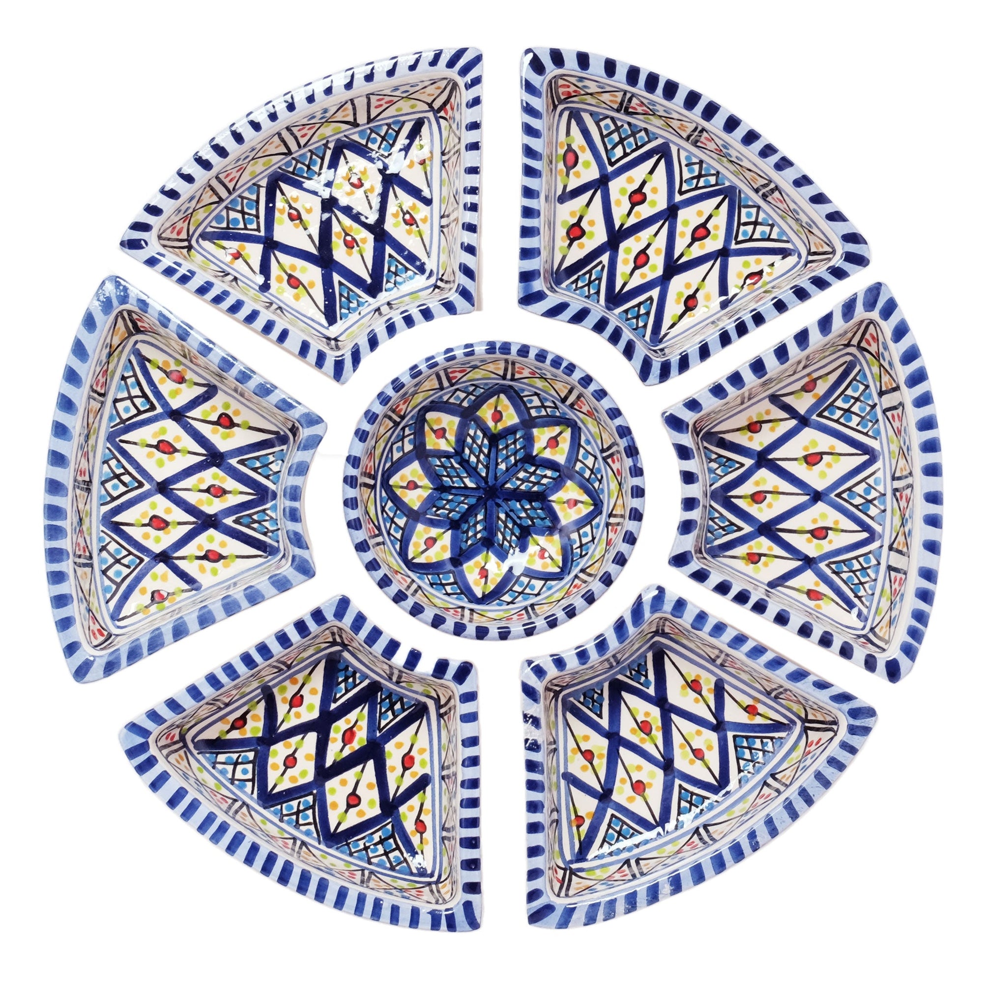 Dark Blue Rosette Tapas Server