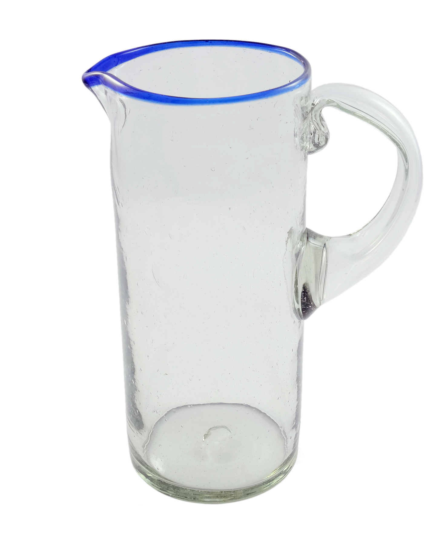 Blue Rim Glass Pitcher