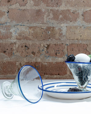 Blue Rim Margarita Glass