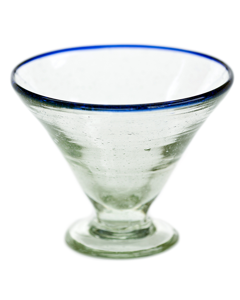 Blue Rim Margarita Glass