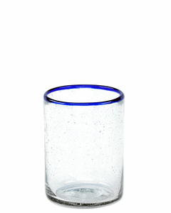 Blue Rim Juice Glass