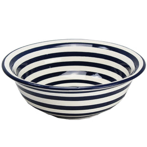 Black Stripe Med Deep Bowl