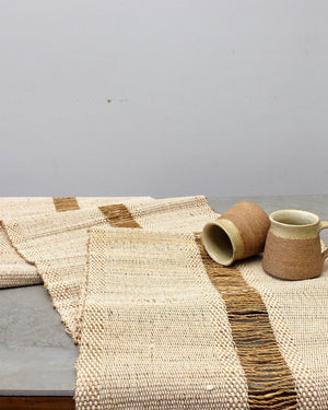 Neutral Banana Fiber and Cotton Table Runner| TerraKlay