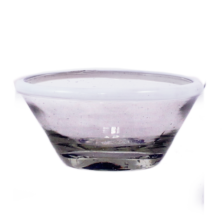 Tiny White Rim Glass Bowl
