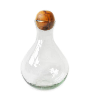 Large Roly Poly Decanter with Wood Topper