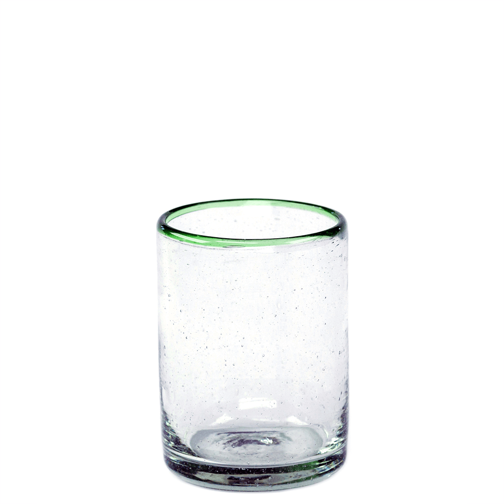 Green Rim Juice Glass