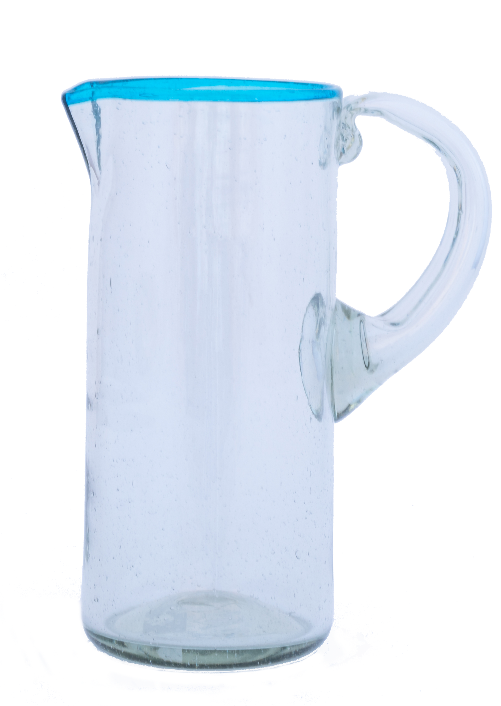 Aqua Rim Glass Pitcher