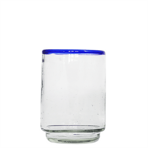 Med Blue Rim Stacking Glass