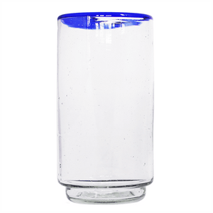 Large Blue Rim Stacking Glass