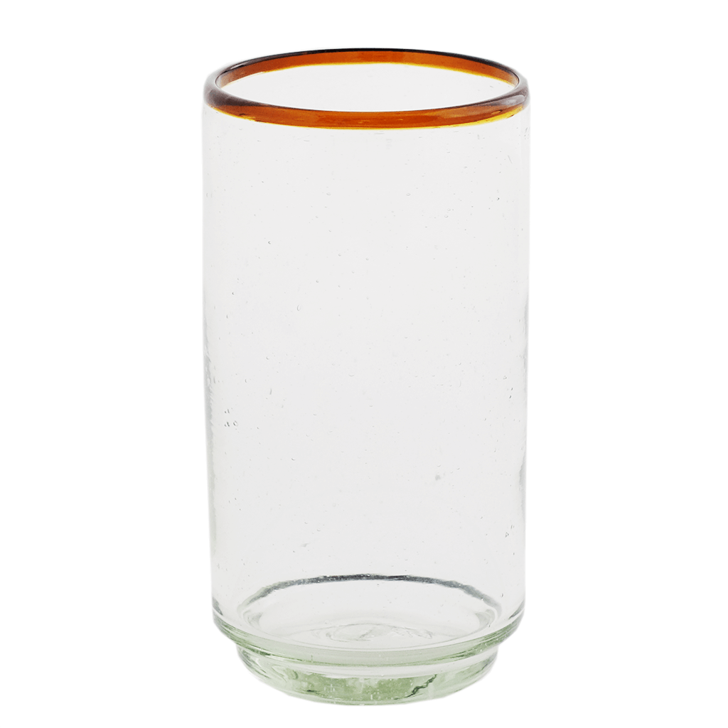 Large Amber Rim Stacking Glass