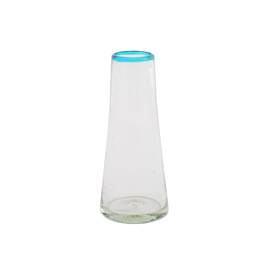 Small Aqua Rim Conical Vase