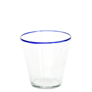 Blue Rim Water Glass