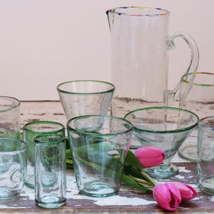 Green Rim Water Glass